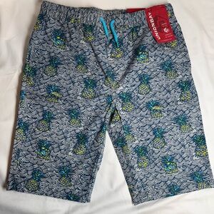 Unionbay Boys Large (14/16) Blue Pineapple Print Shorts